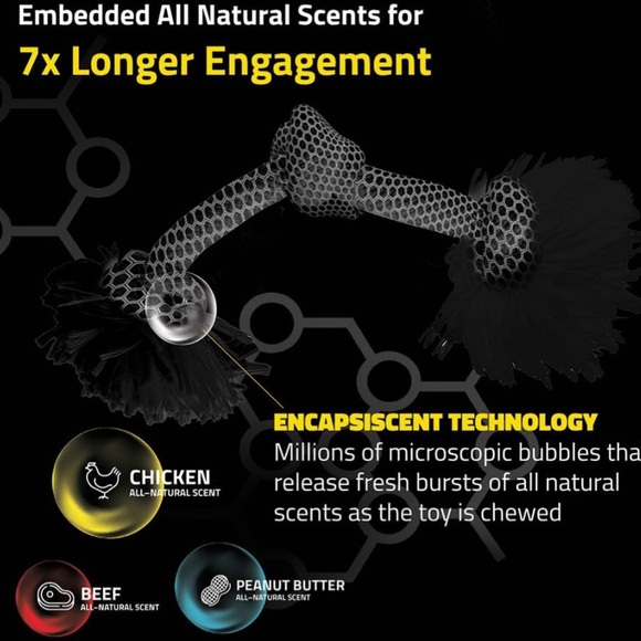 NWT Playology Peanut Butter Flavored Dri-Tech Rope Size Medium dogs 15-35 pounds - Picture 10 of 12